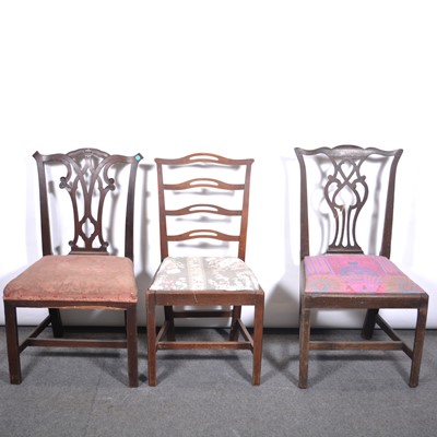 Lot 415 - Five various mahogany dining chairs