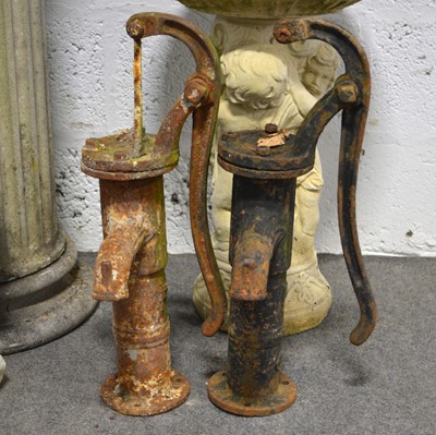 Lot 509 - Two Victorian cast iron well pumps.