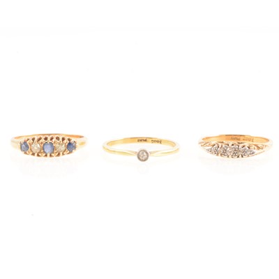 Lot 272 - Three diamond set rings.