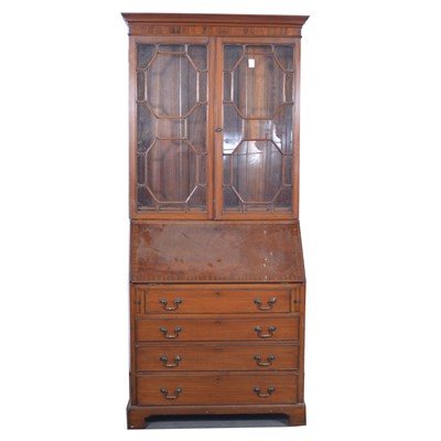 Lot 283 - Edwardian mahogany bureau bookcase