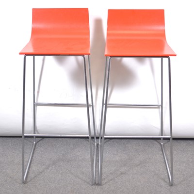 Lot 391 - Pair of contemporary bar stools