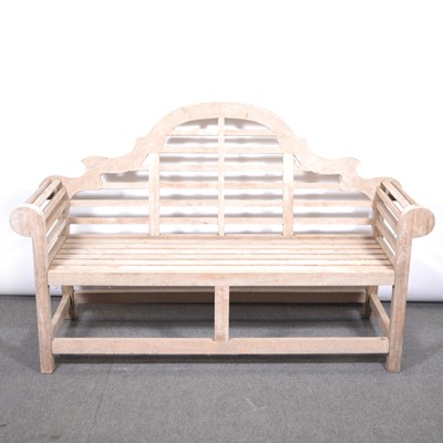 Lot 496 - Teak garden bench, Lutyens design