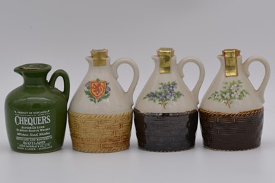 Lot 148 - Twenty two assorted ceramic miniature whisky decanter jugs and flagons