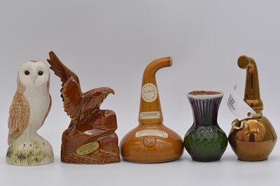 Lot 136 - Collection of novelty ceramic miniatures, including Rutherford's decanters