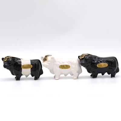 Lot 135 - Collection of ten Rutherford's ceramic bull miniature decanters