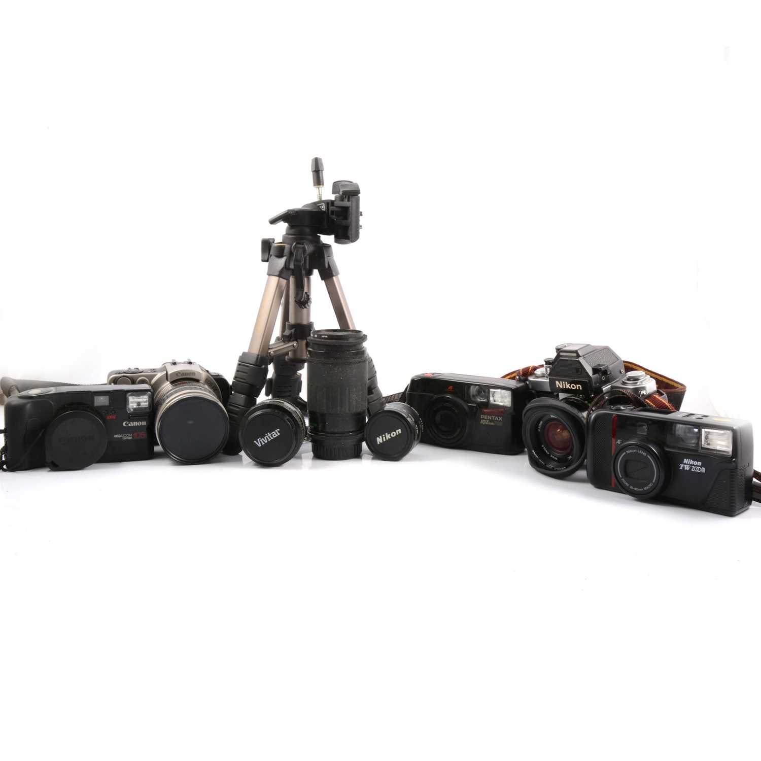 Lot 135 Cameras and lenses.