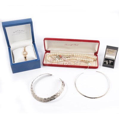 Lot 259 - Collection of new modern silver jewellery, incl. Amore & Baci bracelet, Rotary watch