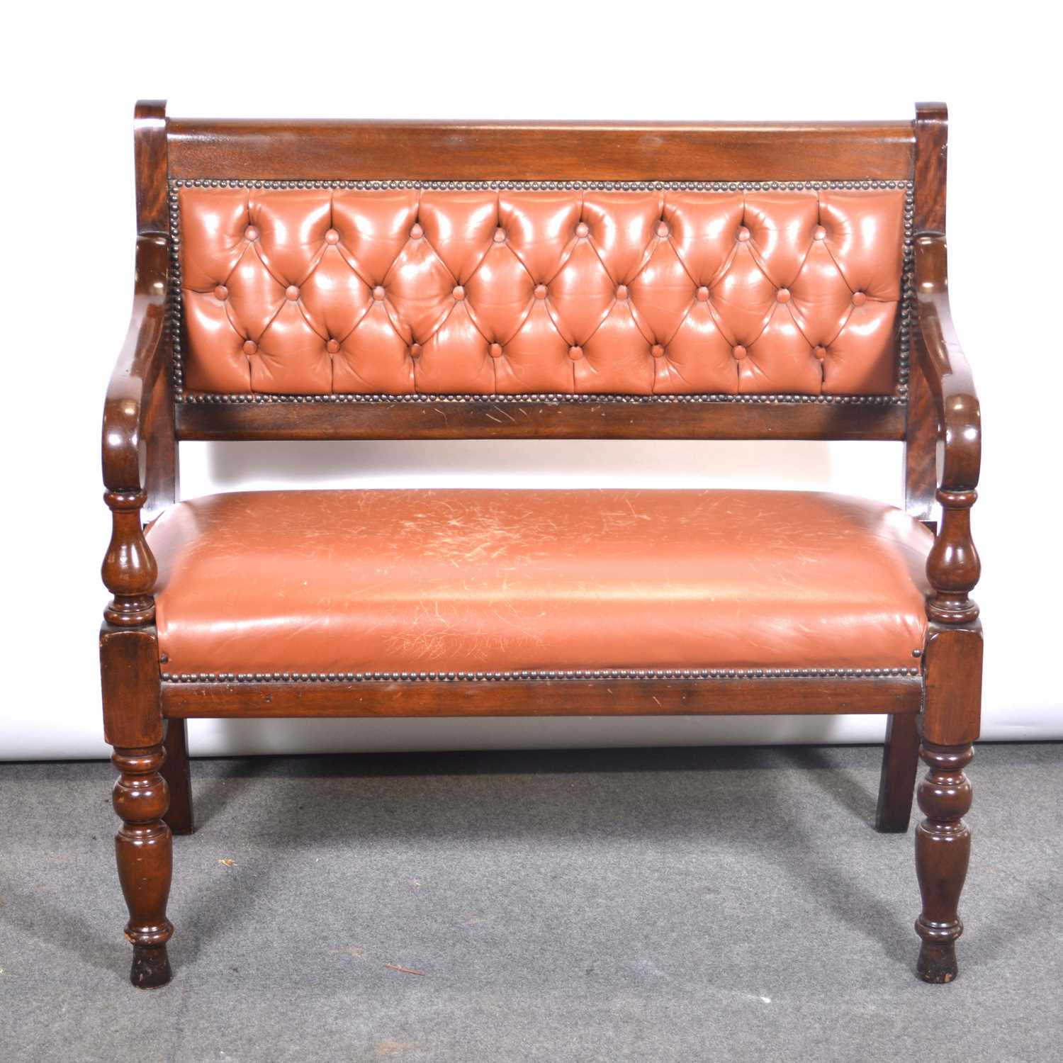 Lot 443 - Victorian mahogany hall bench