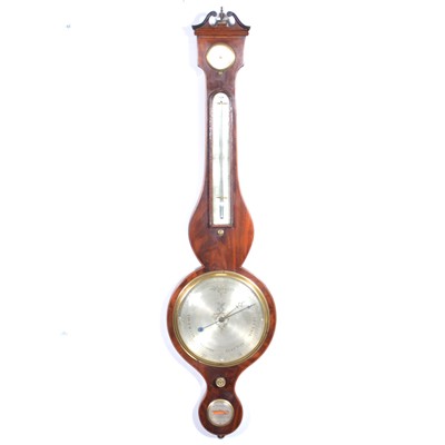 Lot 412 - Victorian mahogany banjo barometer