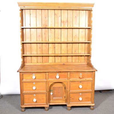 Lot 390 - Victorian pine farmhouse dresser.