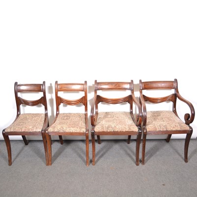 Lot 426 - Set of eight George II mahogany bar-back dining chairs.