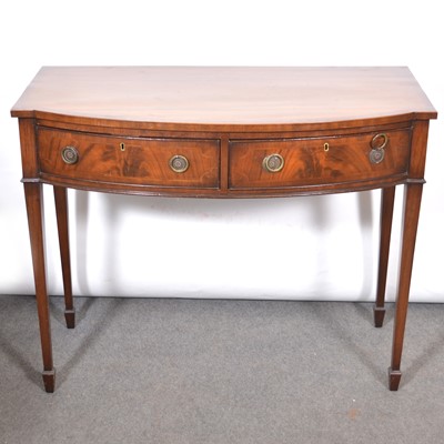 Lot 291 - Modern mahogany bowfront side table