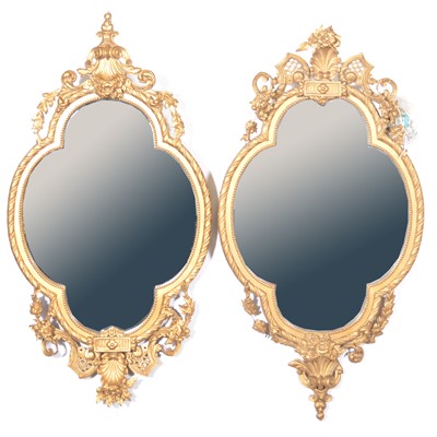 Lot 308 - Pair of Victorian gilt frame wall mirrors