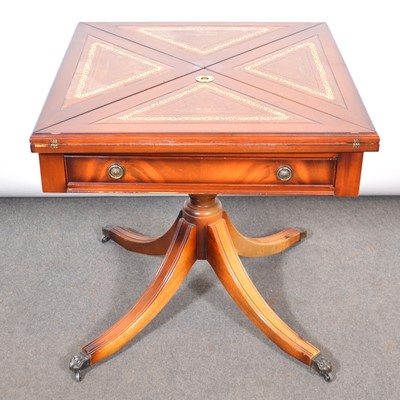 Lot 318 - Modern mahogany bridge table, envelope top