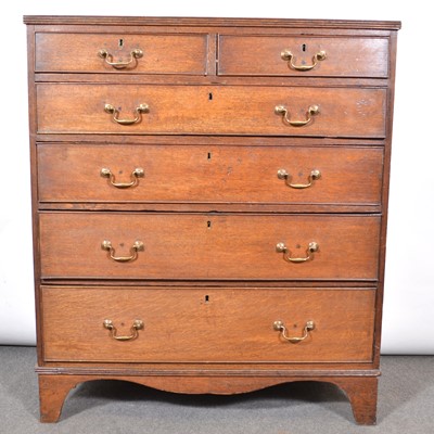 Lot 300 - George III oak chest of drawers