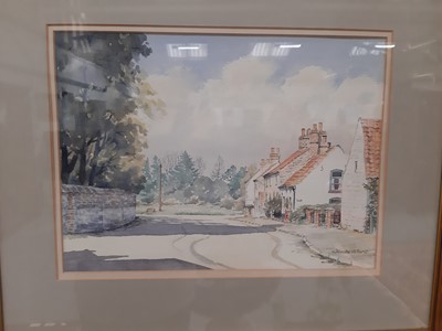 Lot 514 - M D Teeuw, Brancaster Village, and two watercolours by Freda Ward