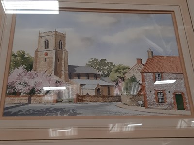 Lot 514 - M D Teeuw, Brancaster Village, and two watercolours by Freda Ward