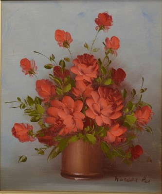 Lot 232 - Robert Cox, Still life of flowers, a pair