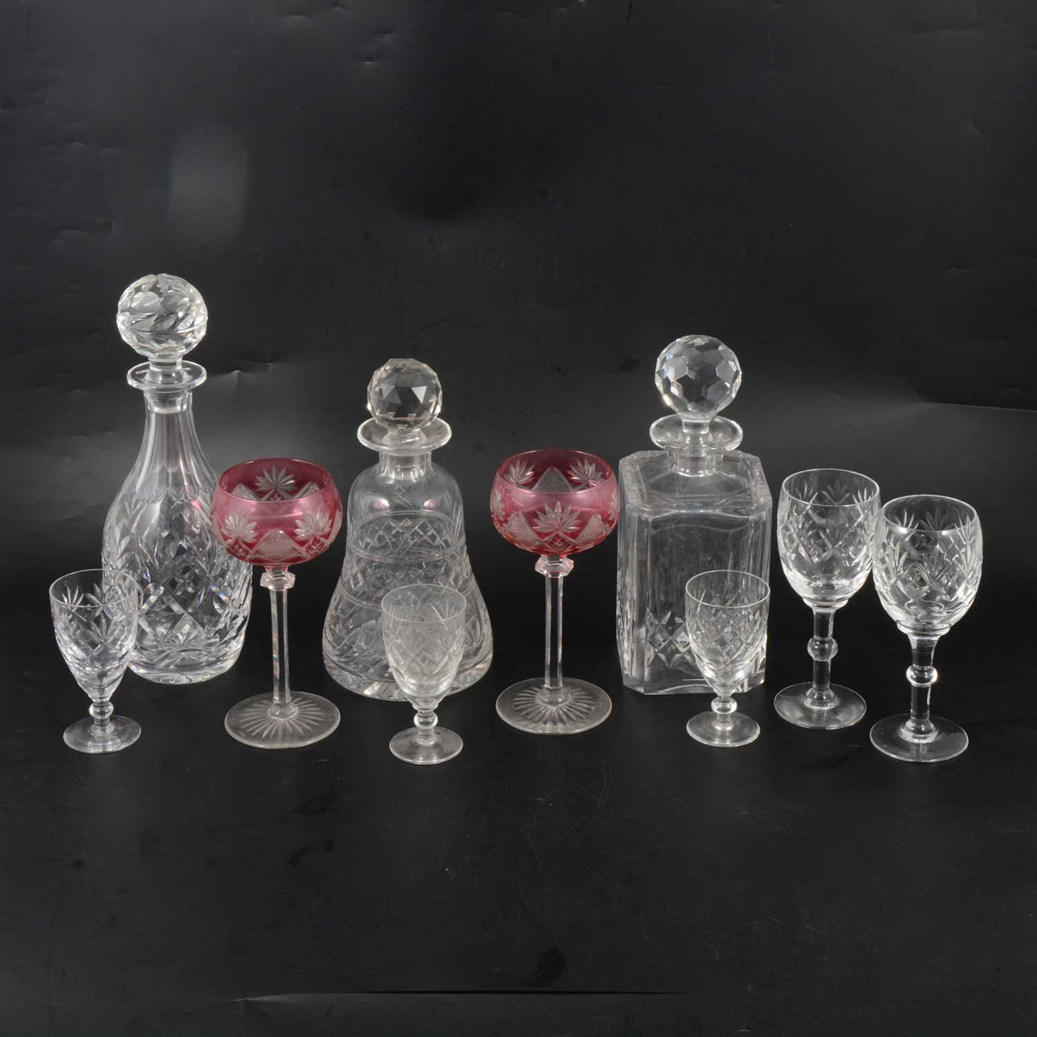 Lot 37 - Part suite of Webb Corbett table glass and other drinking glasses.
