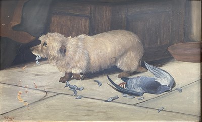 Lot 421 - H Page, Terrier and pigeon and another landscape