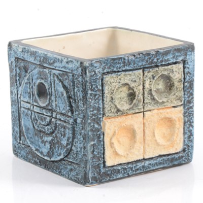 Lot 19 - Troika Pottery Cube vase.
