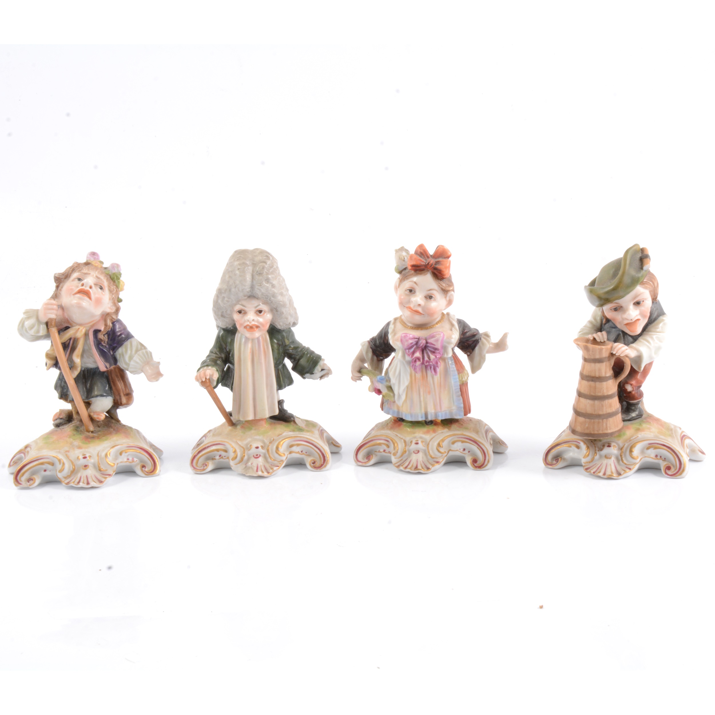 Lot 31 - Four Derby figures of London street