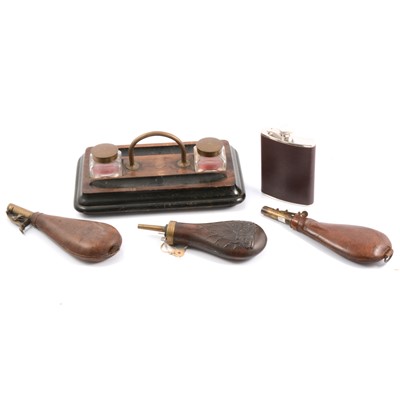 Lot 78 - Ink Stand shot pouches and hip flask