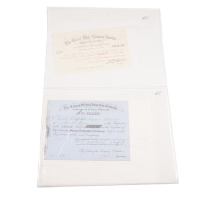 Lot 196 - Brunel's 'Great Eastern' - Ship building company share certificates.