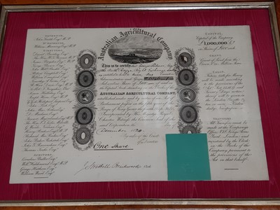Lot 202 - Australian, Tasmanian and New Zealand debentures, share certificates and cheques.