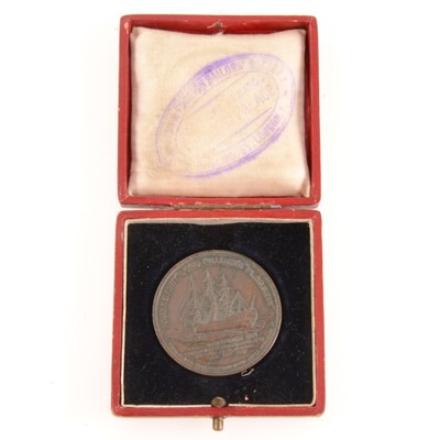 Lot 206 - RMS Queen Mary and wreck of the 'Foudroyant, Lord Nelson's Flagship' commemorative medallions.