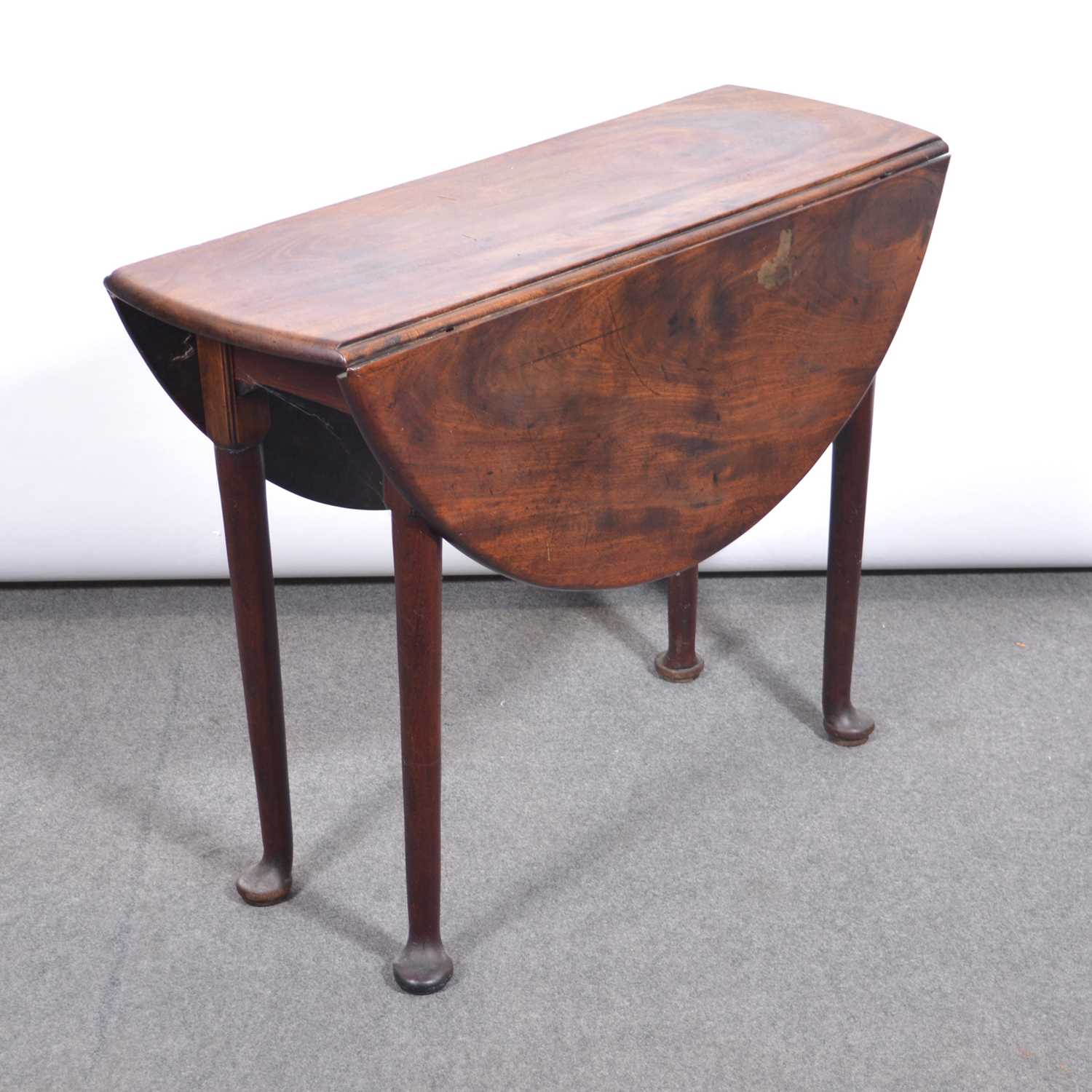 Lot 368 Mahogany drop leaf pad foot table.