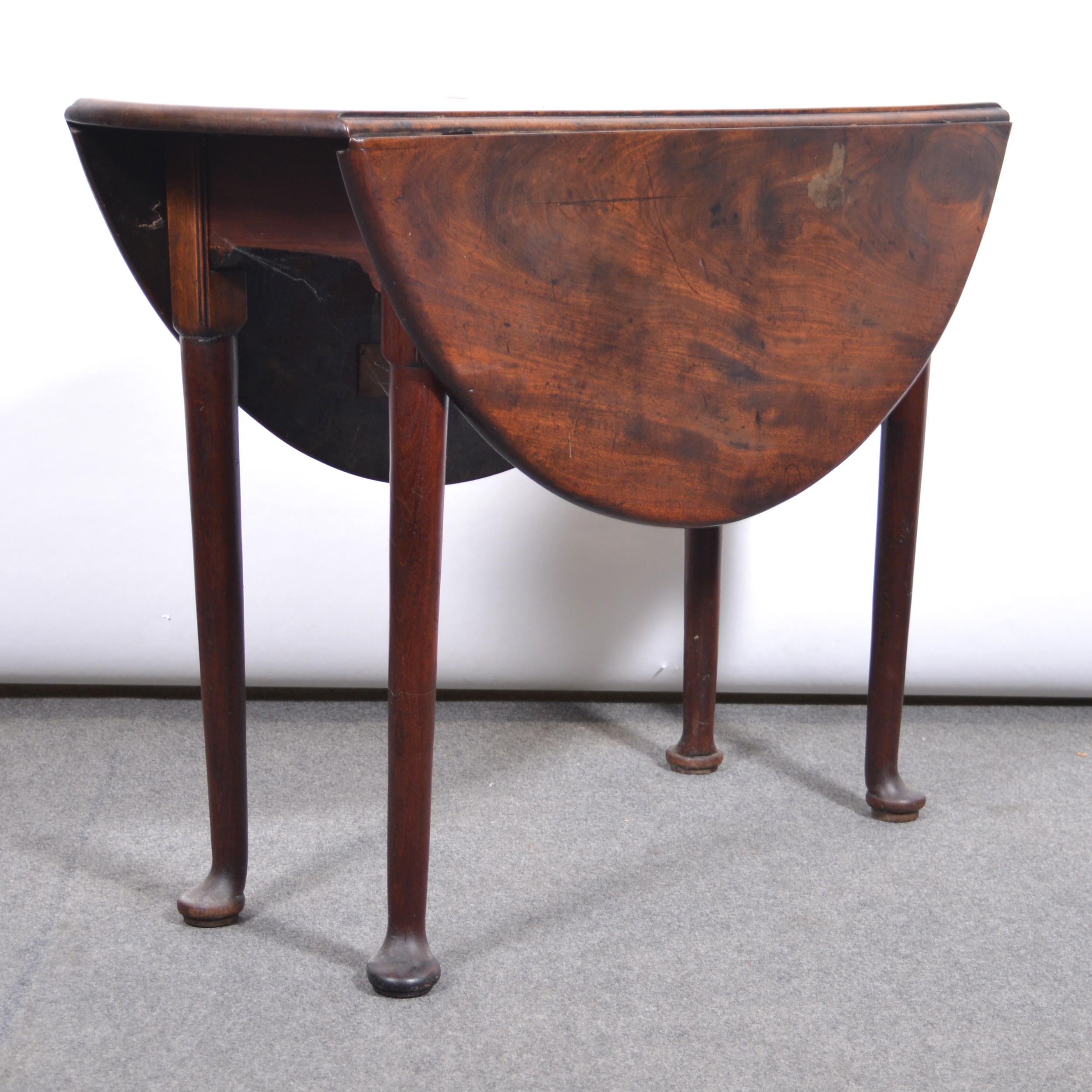 Lot 368 Mahogany drop leaf pad foot table.