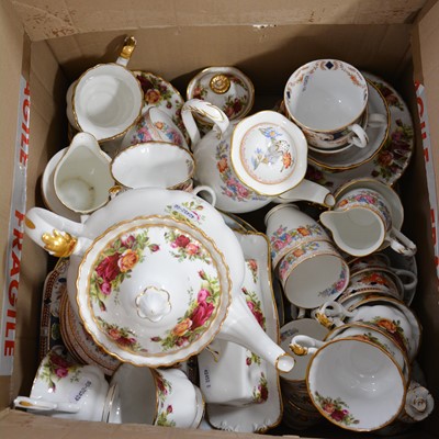 Lot 50 - Royal Albert 'Old Country Roses' teaset, Royal Grafton coffee set, and other teasets.