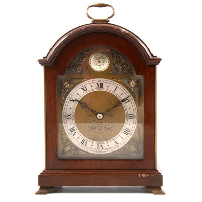 Lot 186 - Elliott walnut mantel clock and a George III style stick barometer
