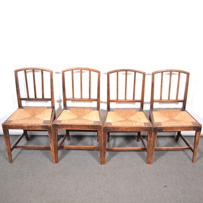 Lot 262 - Set of five 19th Century oak dining chairs