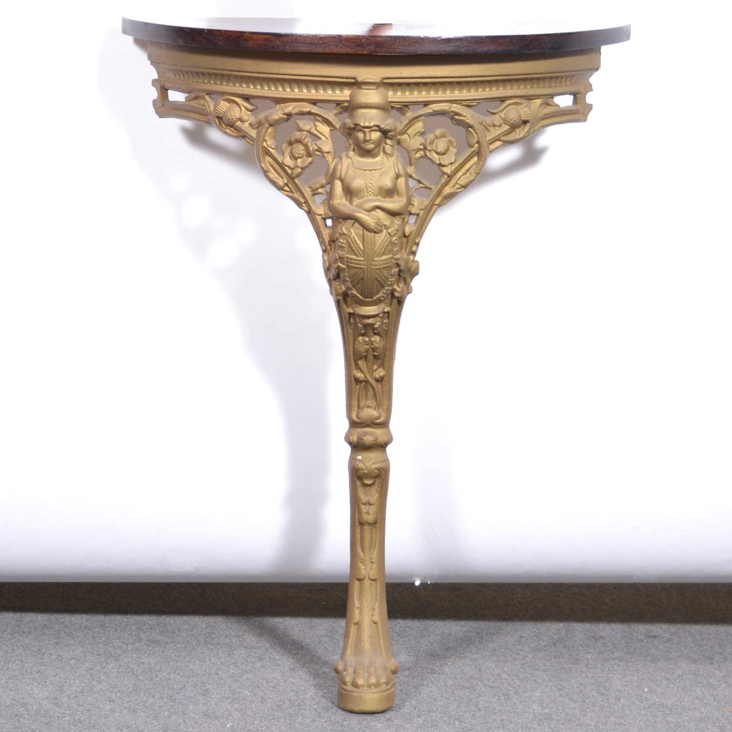 Lot 279 - Cast metal console table,
