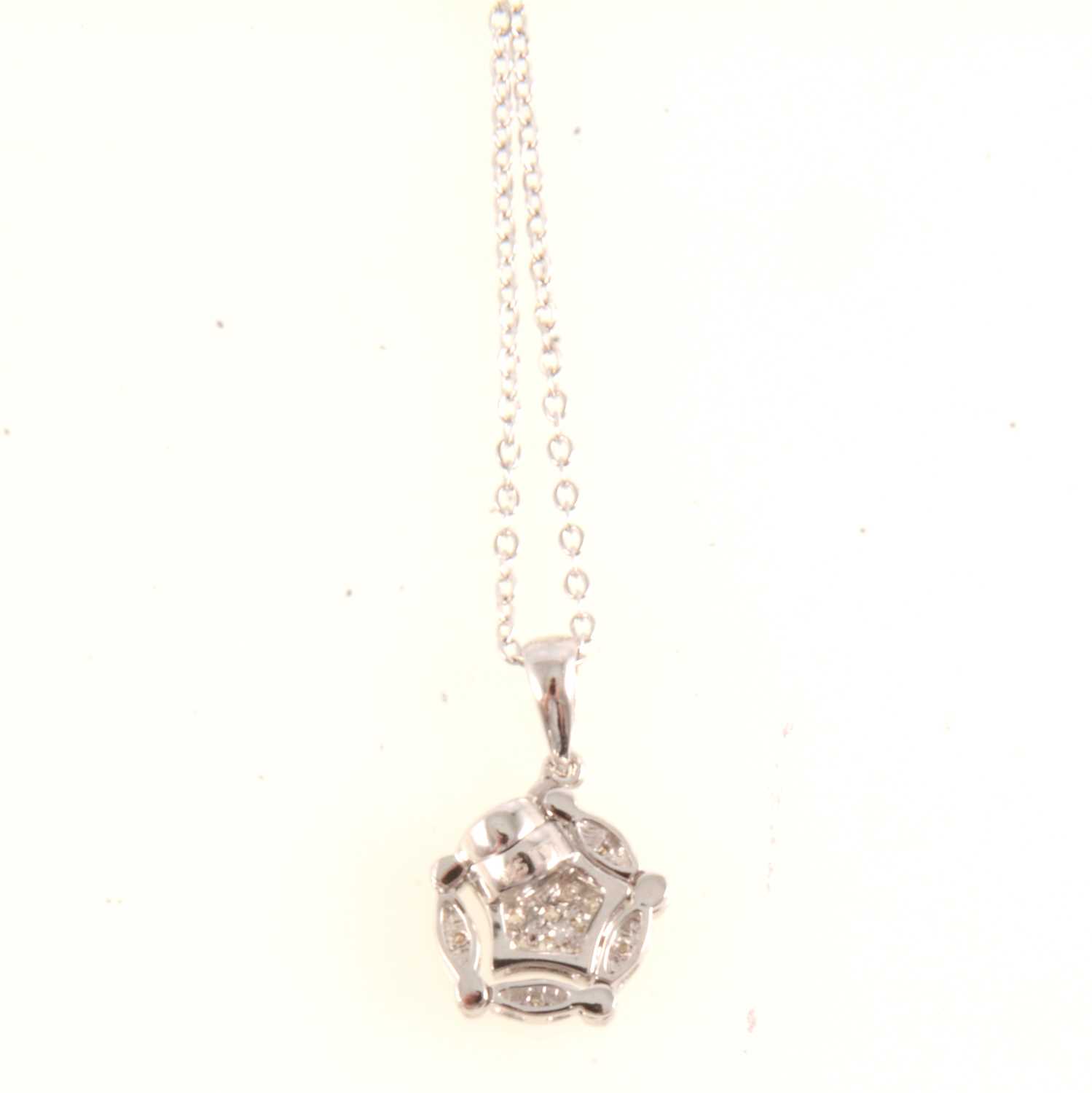 Lot 170 - Effy - A silver diamond set versatile magnetic design pendant.