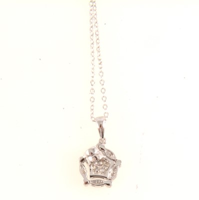 Lot 170 - Effy - A silver diamond set versatile magnetic design pendant.