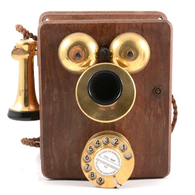 Lot 146 - Early 20th-century wall-mounted telephone