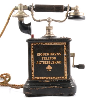 Lot 147 - Antique Danish 'Kjobenhavns Telefon Aktieselskab'  telephone