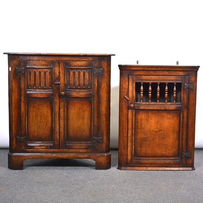 Lot 416 - Two Titchmarsh & Goodwin oak corner cupboards