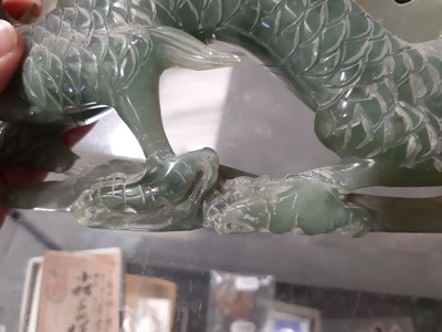 Lot 169 - Carved nephrite jade dragon sculpture