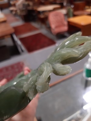 Lot 169 - Carved nephrite jade dragon sculpture