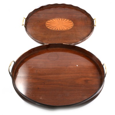 Lot 145 - Two mahogany oval trays.