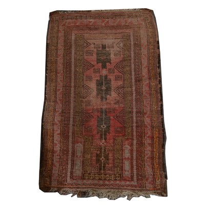 Lot 674 - Afghan rug and an old prayer rug.