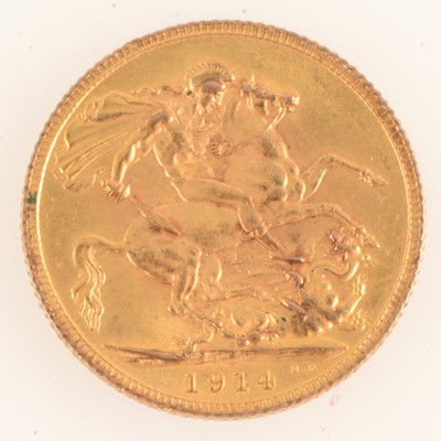 Lot 184 - Gold Full Sovereign, George V, 1914.