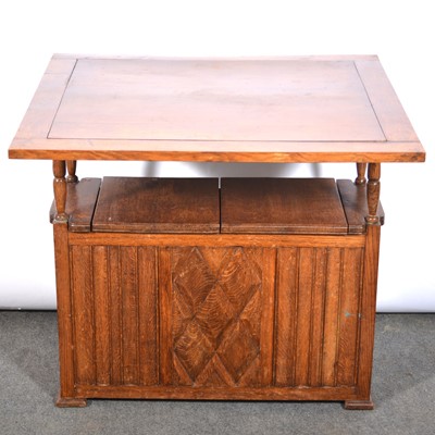 Lot 607 - Oak monk's bench