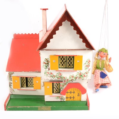 Lot 71 - Swedish chalet doll's house and a Pelham Puppet