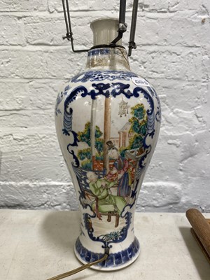 Lot 42 - Pair of Chinese polychrome lamp bases.