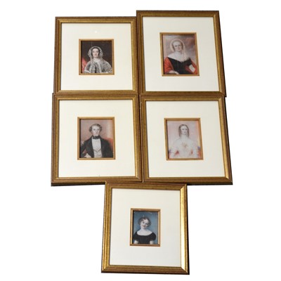 Lot 357 - Victorian portrait miniature of Mary Carr Hallard, and others.